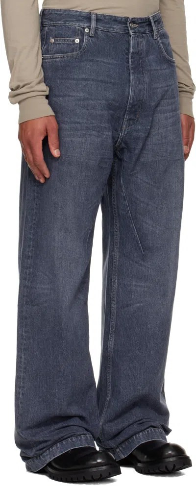 Rick Owens Drkshdw Blue Concordians Geth Jeans In Blue