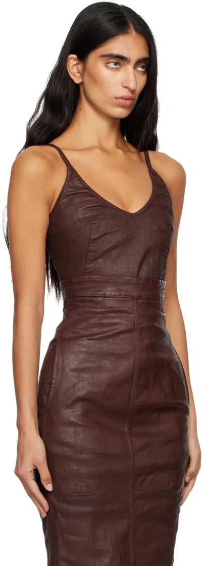 Rick Owens Drkshdw Burgundy Concordians Foil Denim Camisole