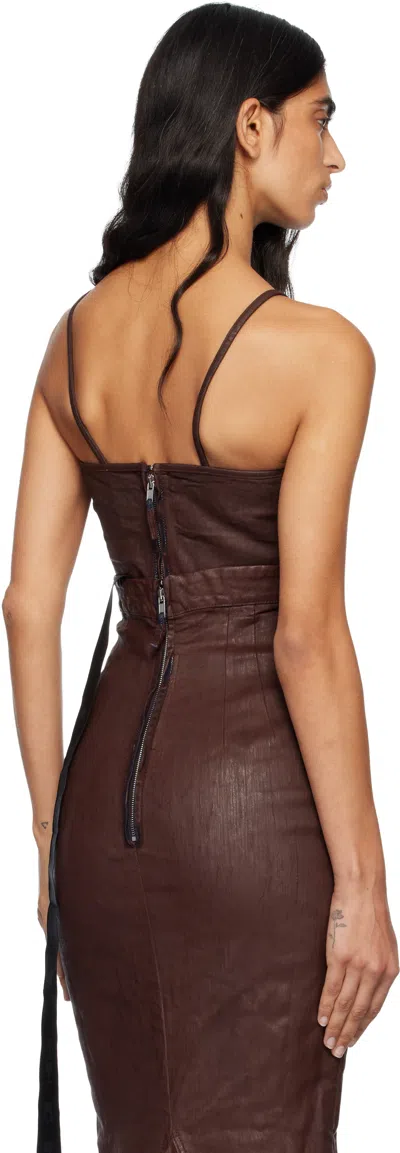 Rick Owens Drkshdw Burgundy Concordians Foil Denim Camisole