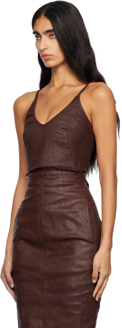 Rick Owens Drkshdw Burgundy Concordians Foil Denim Camisole