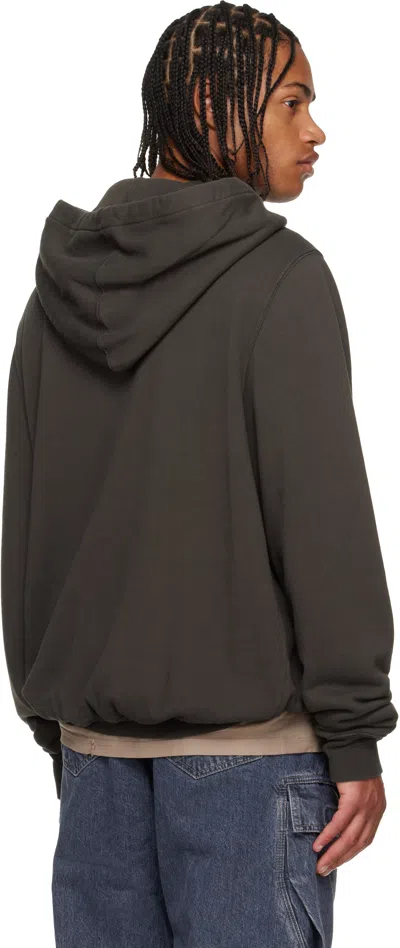 Rick Owens Drkshdw Gray Concordians Oversized Hoodie In Brown