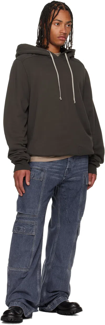 Rick Owens Drkshdw Gray Concordians Oversized Hoodie In Brown