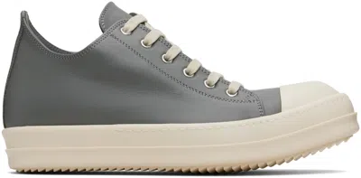 Rick Owens Gray Concordians Low Sneaks Sneakers In Gray