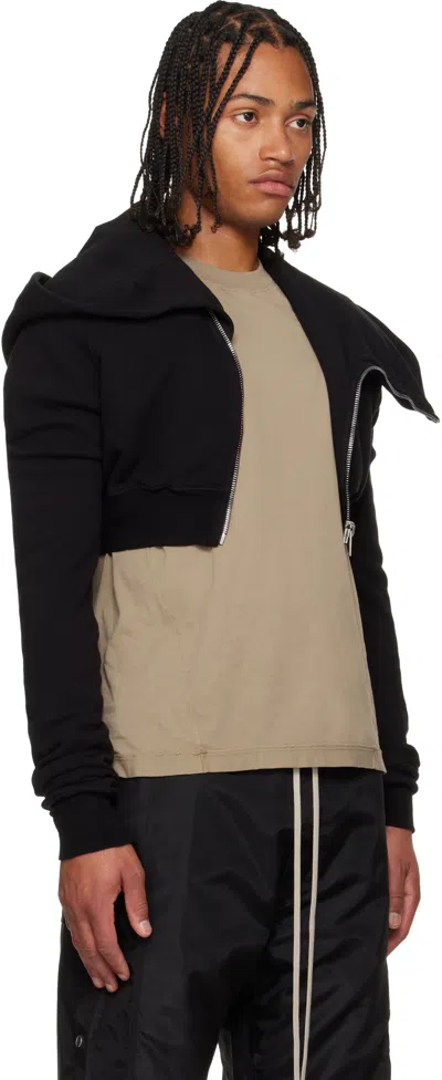 Rick Owens Drkshdw Black Concordians Micro Mountain Hoodie In Black