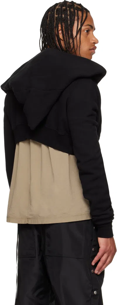 Rick Owens Drkshdw Black Concordians Micro Mountain Hoodie In Black