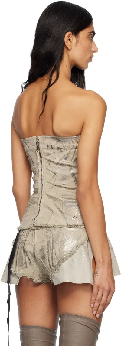 Rick Owens Drkshdw Gray Concordians Bustier Denim Top In Neutral