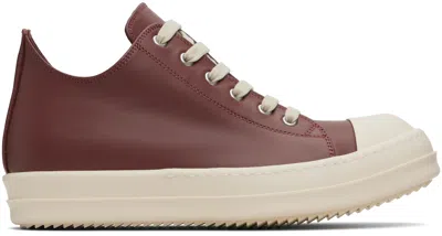 Rick Owens Pink Concordians Low Sneaks Sneakers In Brown