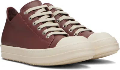 Rick Owens Pink Concordians Low Sneaks Sneakers In Brown