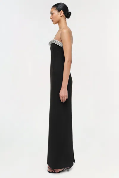 Simkhai Riona Strapless Crystal-embellished Bustier Gown In Black