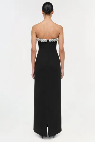 Simkhai Riona Strapless Crystal-embellished Bustier Gown In Black