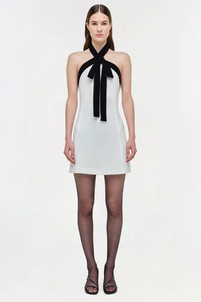 Simkhai Jolie Velvet-trimmed Crepe Minidress In Multi