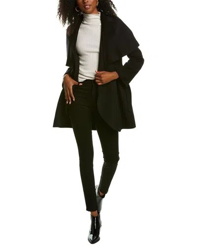Tahari Marilyn Double Face Medium Wool-blend Coat In Black