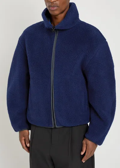 Givenchy Logo-appliquéd Fleece Jacket In Blue