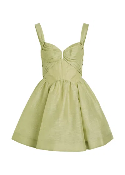 Zimmermann Rebellion Linen And Silk Organza Minidress In Animal Print