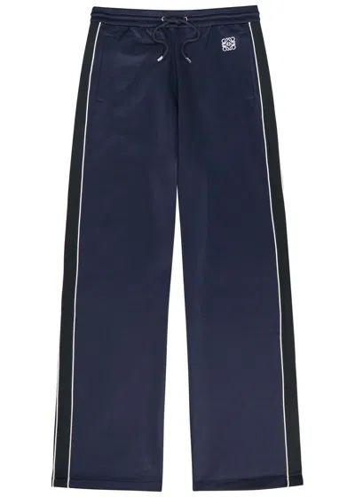 Loewe Anagram-embroidered Jersey Track Pants In Blue
