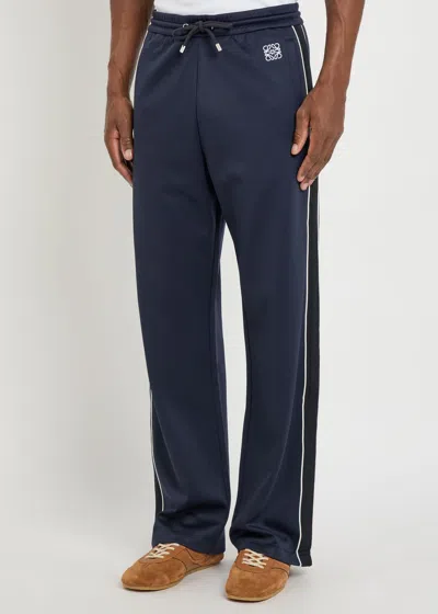 Loewe Anagram-embroidered Jersey Track Pants In Blue