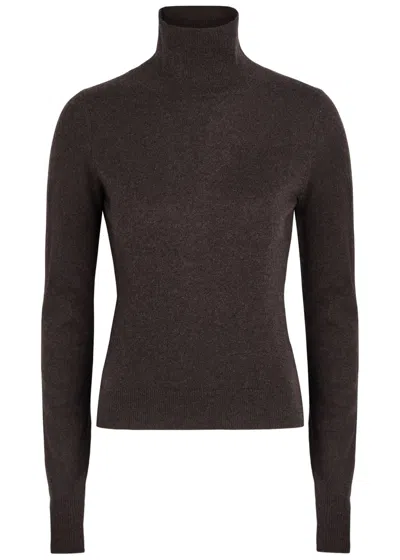 Reformation Jett Turtle-neck Cashmere Top In Brown