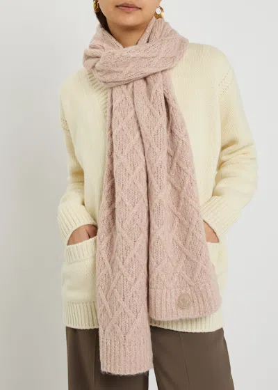 Moncler Metallic-weave Alpaca-blend Scarf In Black