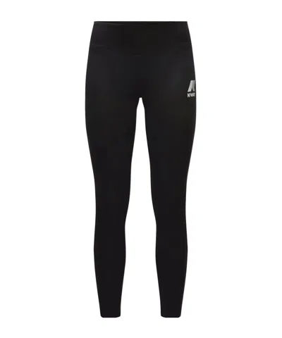 K-way Logo-detailing Leggings In Black