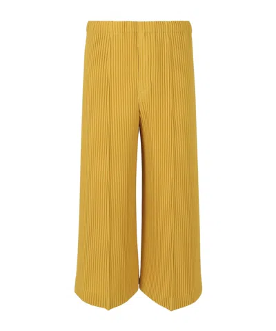 Issey Miyake Mc June Pleated Trousers In Yellow