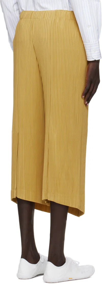 Issey Miyake Mc June Pleated Trousers In Yellow