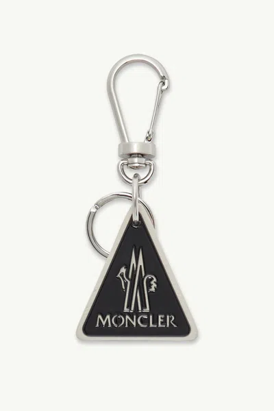 Moncler Triangle Shaped Keyring Attachment In Black