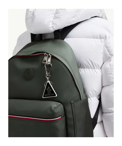 Moncler Triangle Shaped Keyring Attachment In Black