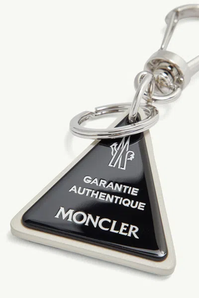 Moncler Triangle Shaped Keyring Attachment In Black