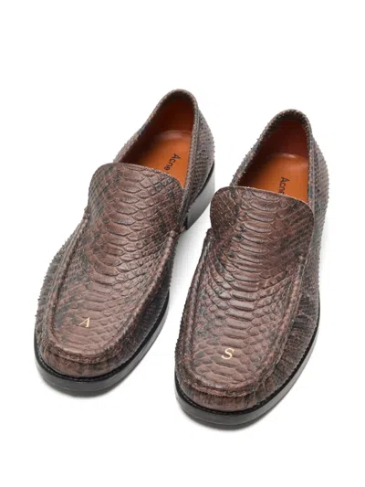 Acne Studios Round-toe Loafers In Brown