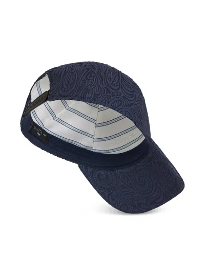 Etro Paisley-embroidered Baseball Cap In Blue