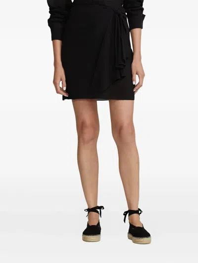 Ralph Lauren Tie Detail Skirt In Black