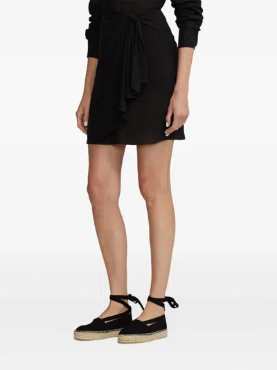 Ralph Lauren Tie Detail Skirt In Black