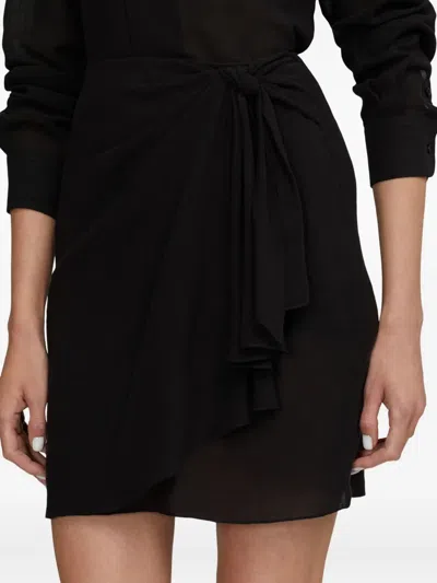 Ralph Lauren Tie Detail Skirt In Black