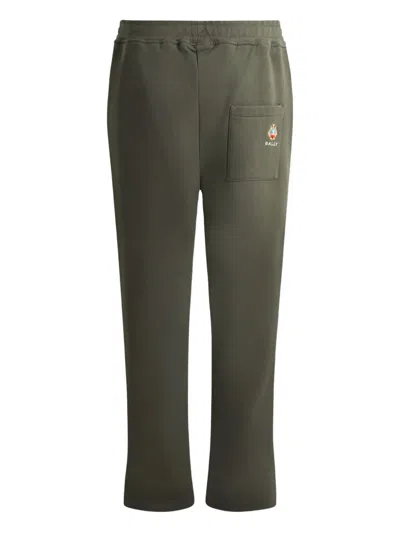 Bally Embroidered-crest Sweatpants In Green