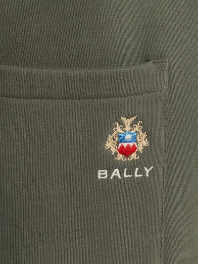 Bally Embroidered-crest Sweatpants In Green