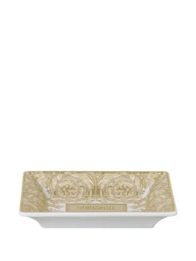 Versace Barocco Square Tray 15cm In Neutral