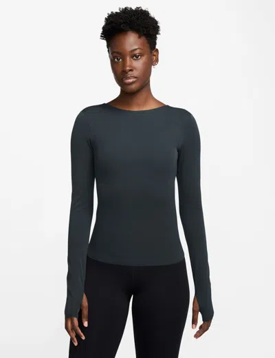 Nike Women's Zenvy Dri-fit Long-sleeve Top In Black