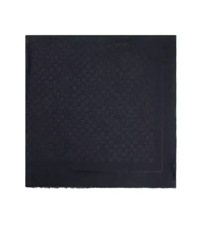 Elisabetta Franchi Black Monogram Scarf In Black