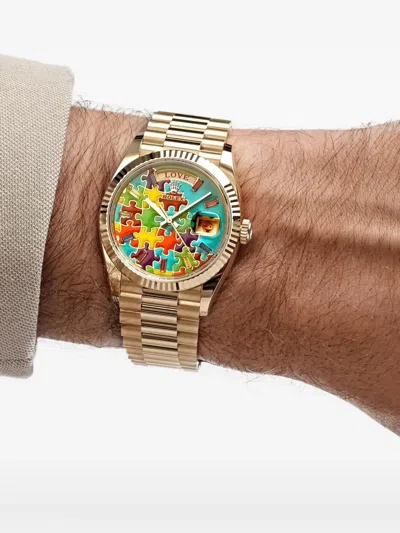 Pre-owned Rolex 2025 Unworn Day-date 36mm In Blue