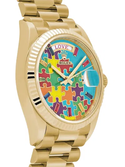 Pre-owned Rolex 2025 Unworn Day-date 36mm In Blue