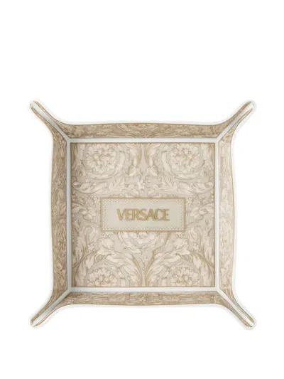 Versace Barocco Vide Poche Tray In Neutral