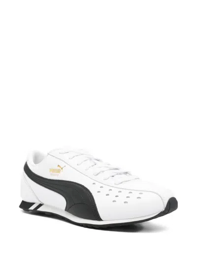 Puma Leather Lace-up Sneakers In White