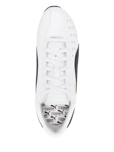Puma Leather Lace-up Sneakers In White