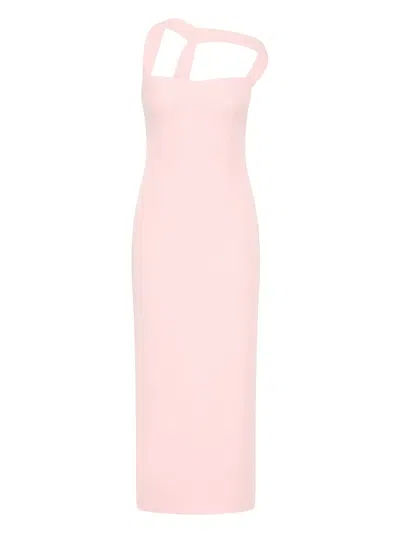 Rachel Gilbert Sculpted Midi Dress In Pink