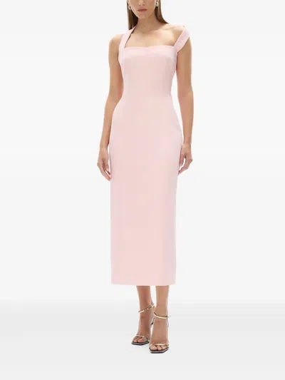 Rachel Gilbert Sculpted Midi Dress In Pink