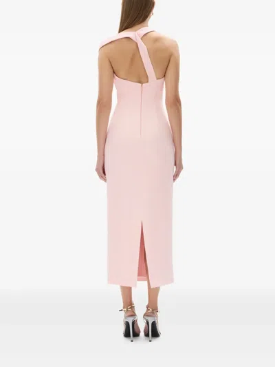 Rachel Gilbert Sculpted Midi Dress In Pink
