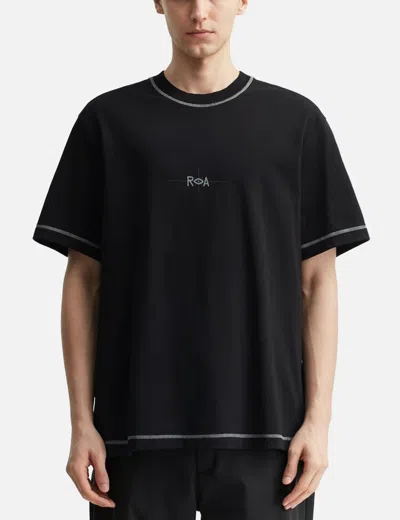 Roa Info Stitch Organic T Shirt In Black
