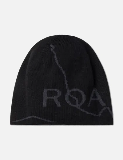 Roa Logo Wool Beanie In Black