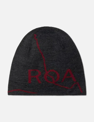 Roa Logo Wool Beanie In Black