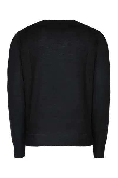Brunello Cucinelli Long Sleeve Ribbed Cuff Knit Sweater In Black